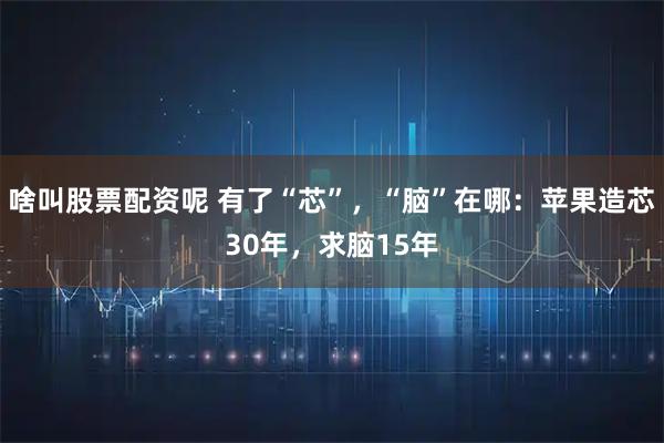 啥叫股票配资呢 有了“芯”，“脑”在哪：苹果造芯30年，求脑15年