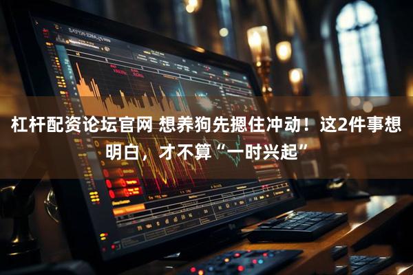 杠杆配资论坛官网 想养狗先摁住冲动！这2件事想明白，才不算“一时兴起”